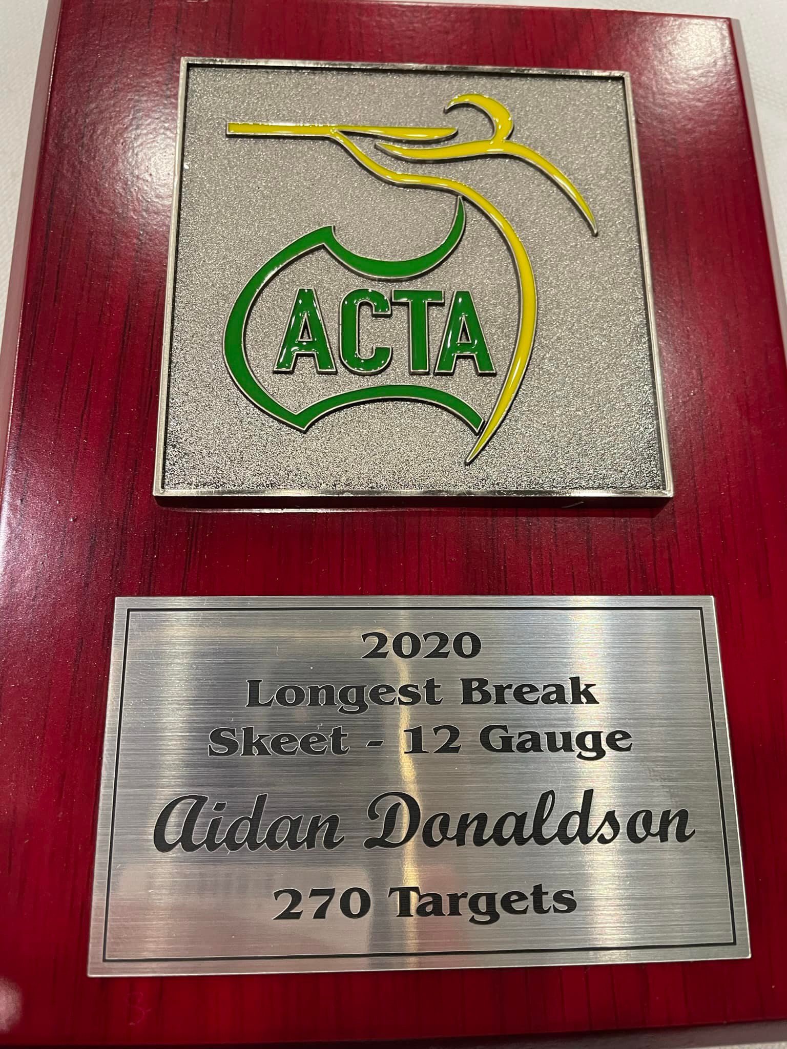 Aidan Donaldson - Long Break Winner 2020