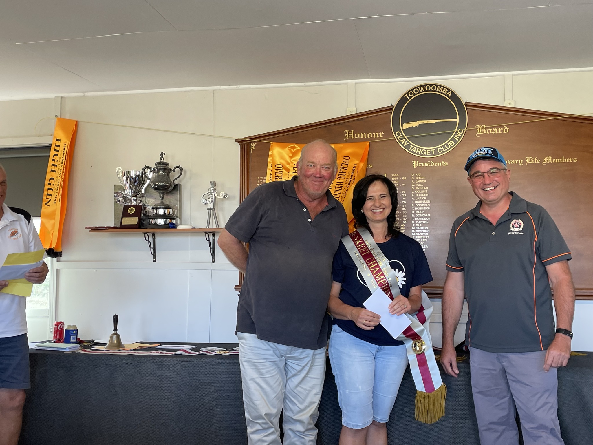 SEZ Skeet Overall High Gun - Michael Rixon (Michael had to leave early so his Mother took the sash for him).